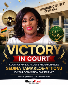 Court of Appeal Overturns Conviction of Former MASLOC CEO Sedina Tamakloe